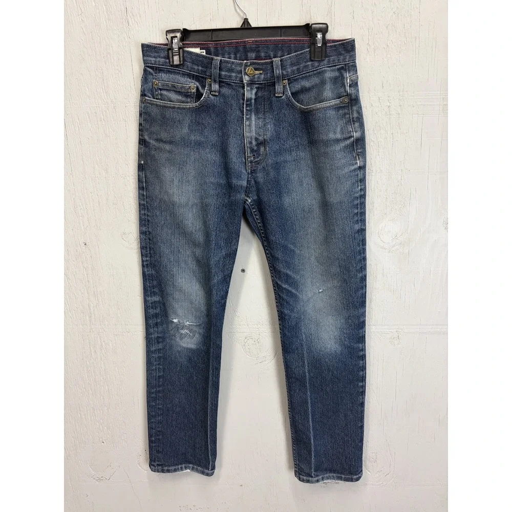American Giant Mens Jeans Size 30 x 27 Blue Distressed Made in USA Denim